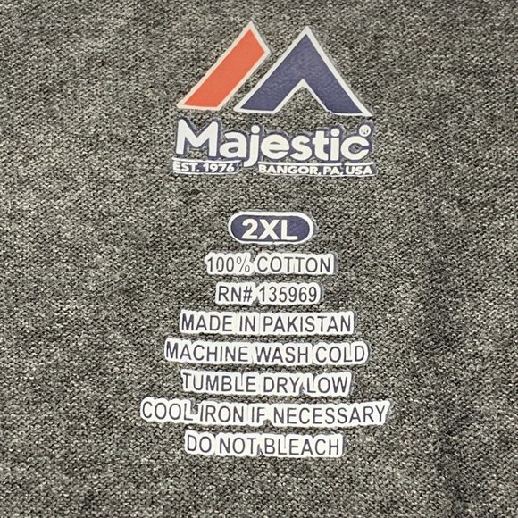 Men's Majestic NFL New England Patriots Long Sleeve T-Shirt‎ Gray 2XL - Picture 6 of 11